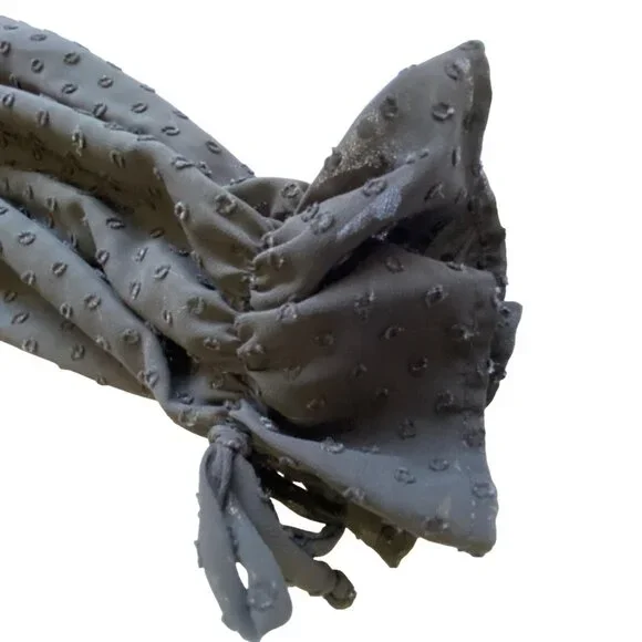 Xhilaration Black Swiss Dot Embroidered Babydoll Mini Dress M - Picture 4 of 14